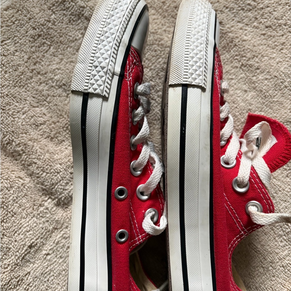 Converse Red Low Top Canvas Slip-On Sneakers - Picture 2 of 11
